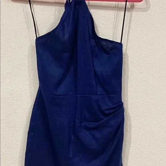 Reformation Dory Linen Danube Blue Dress Size 0 NWT $218